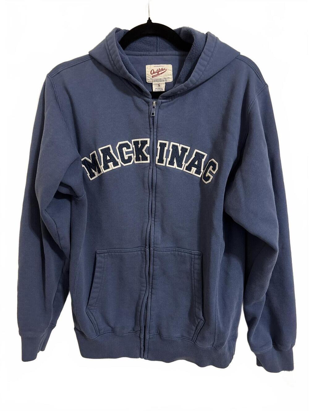 Outfitter Trading Co Mackinac Island Michigan Full Zip Hoodie Blue Size S Cotton